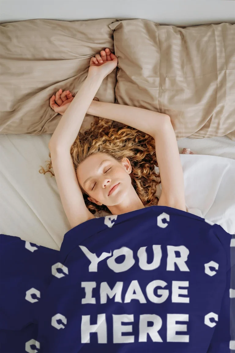 Navy Blue Blanket Mockup Template