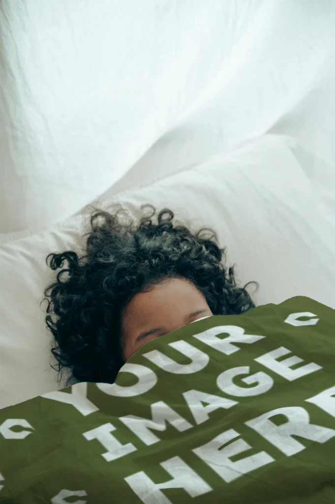 Olive Green Blanket Mockup Template