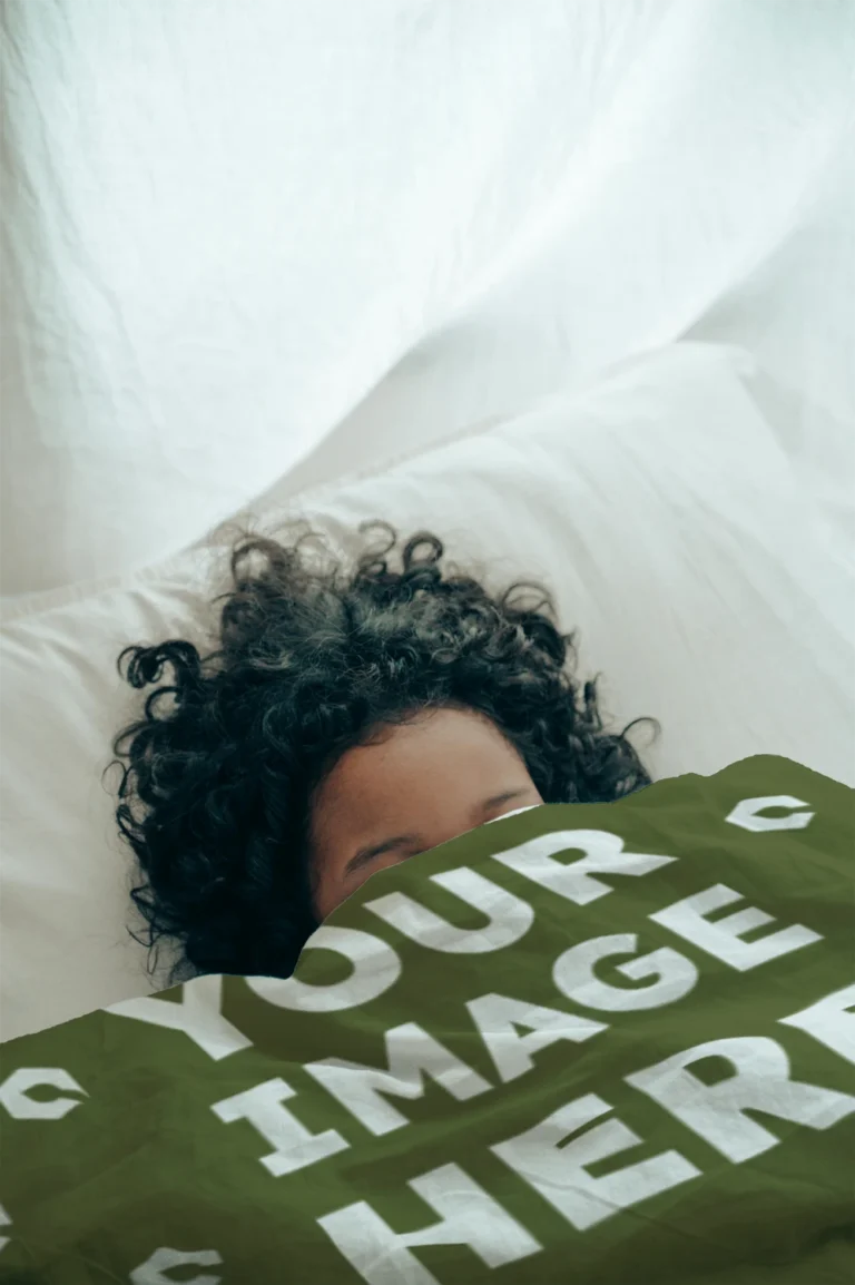 Olive Green Blanket Mockup Template