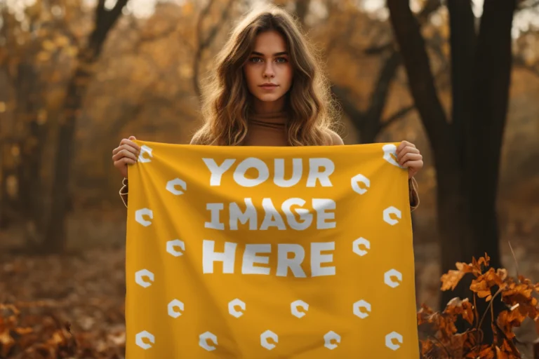 Orange Blanket Mockup Template
