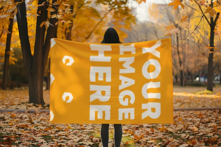 Orange Blanket Mockup Template