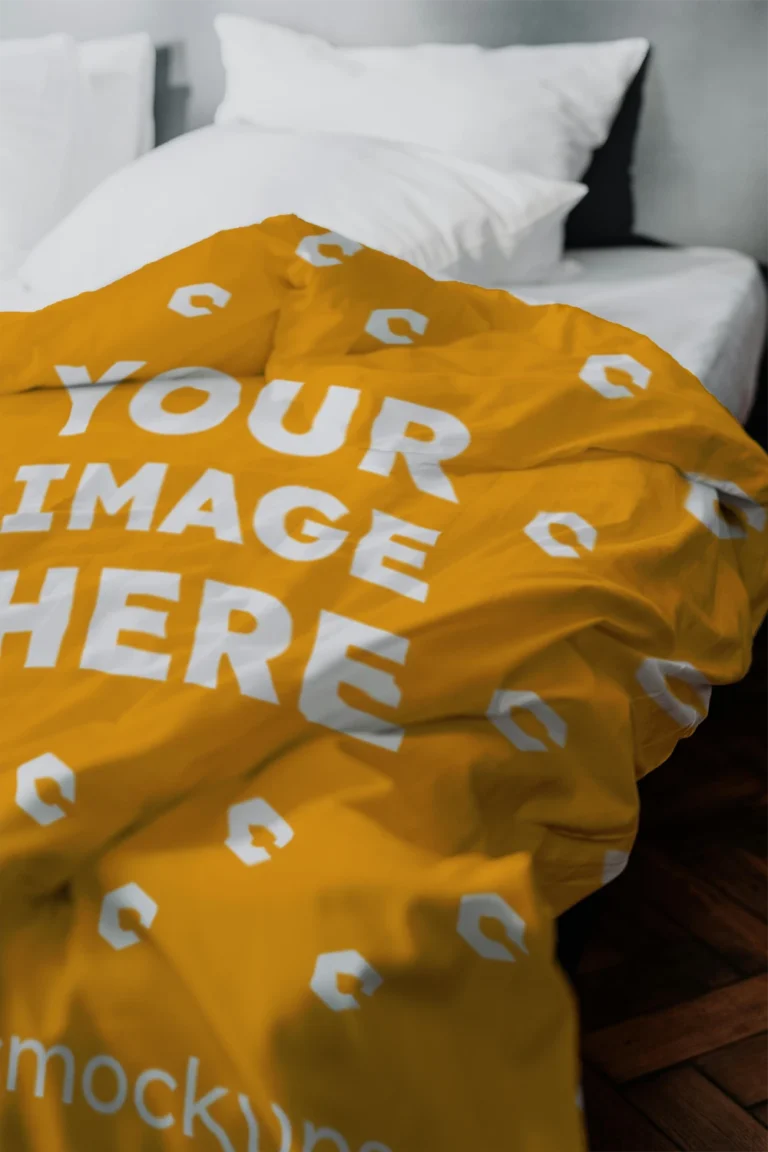 Orange Blanket Mockup Template