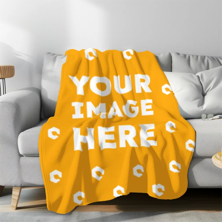 Orange Blanket Mockup Template