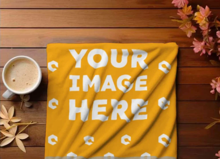 Orange Blanket Mockup Template