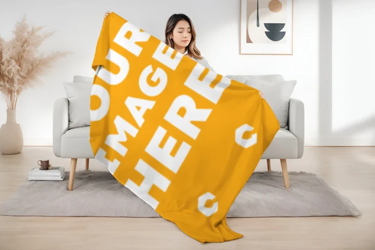 Orange Blanket Mockup Template