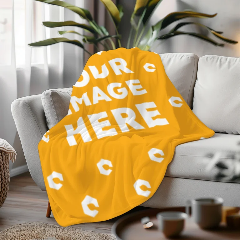 Orange Blanket Mockup Template