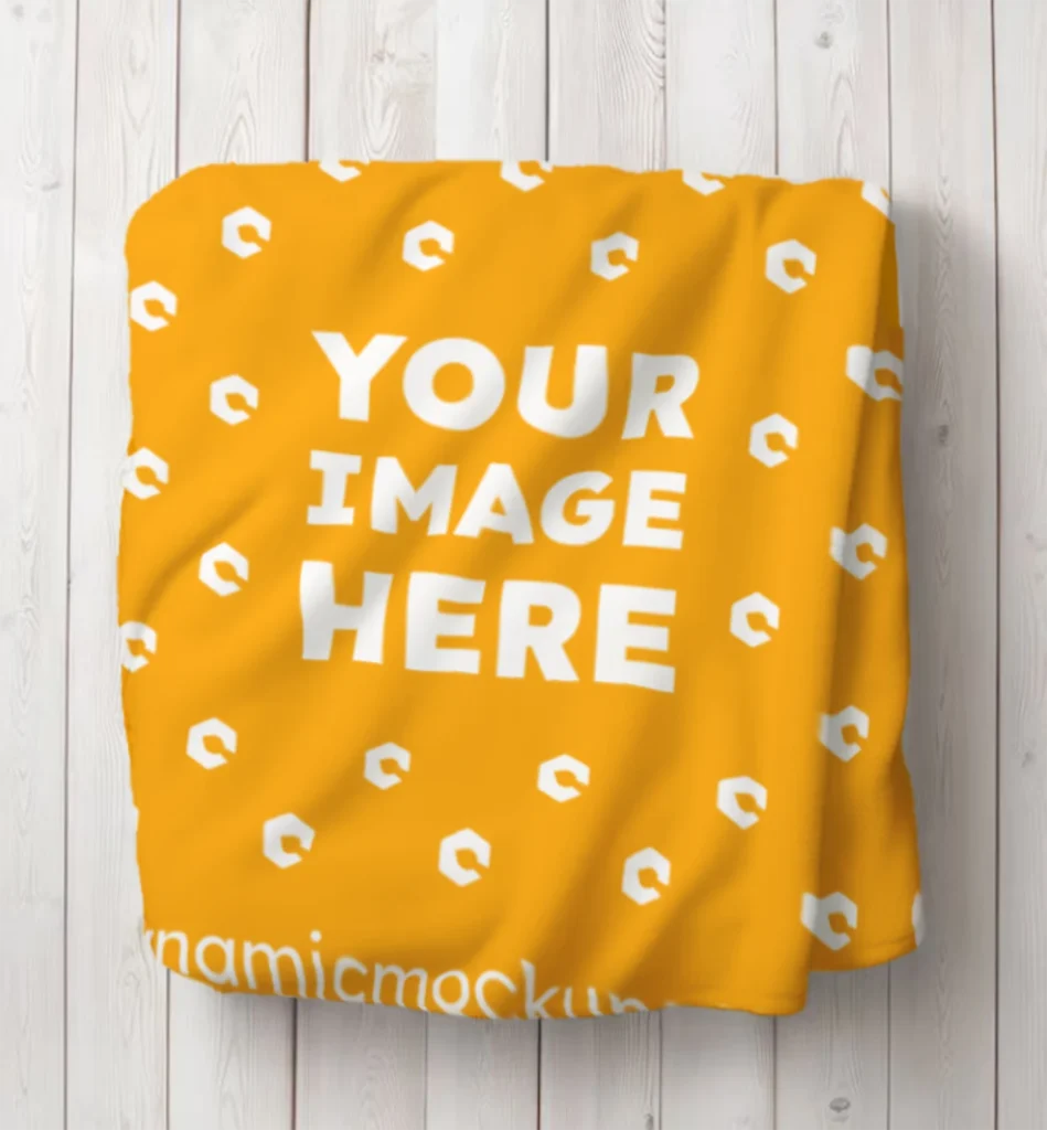 Orange Blanket Mockup Template