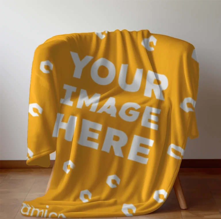 Orange Blanket Mockup Template