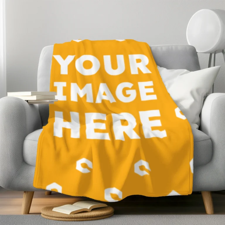 Orange Blanket Mockup Template