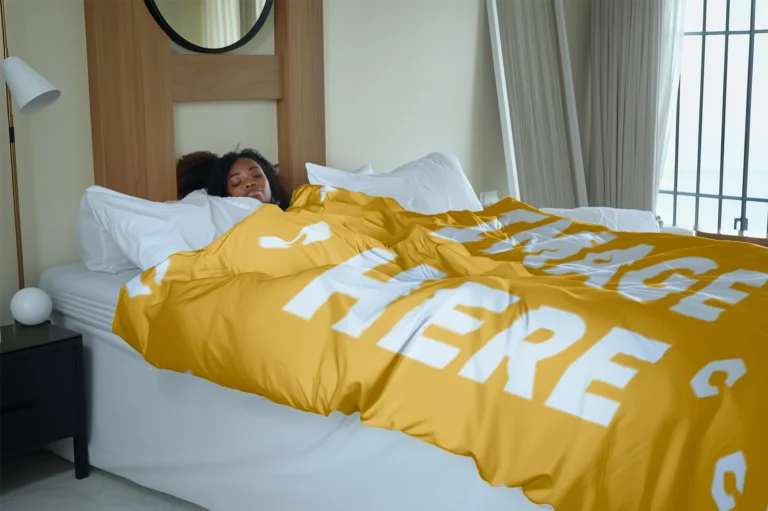 Orange Blanket Mockup Template