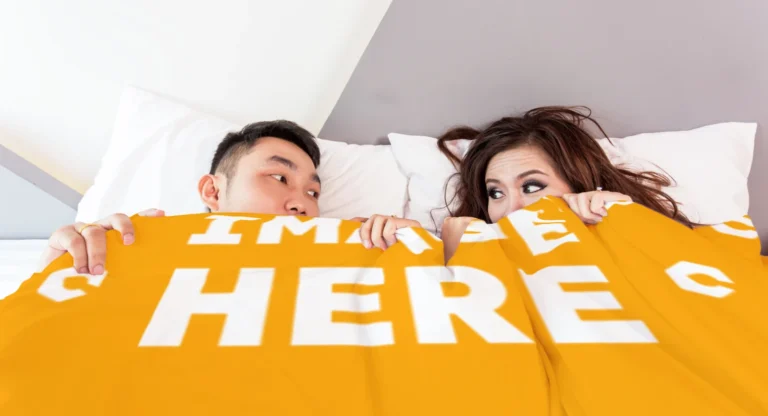 Orange Blanket Mockup Template
