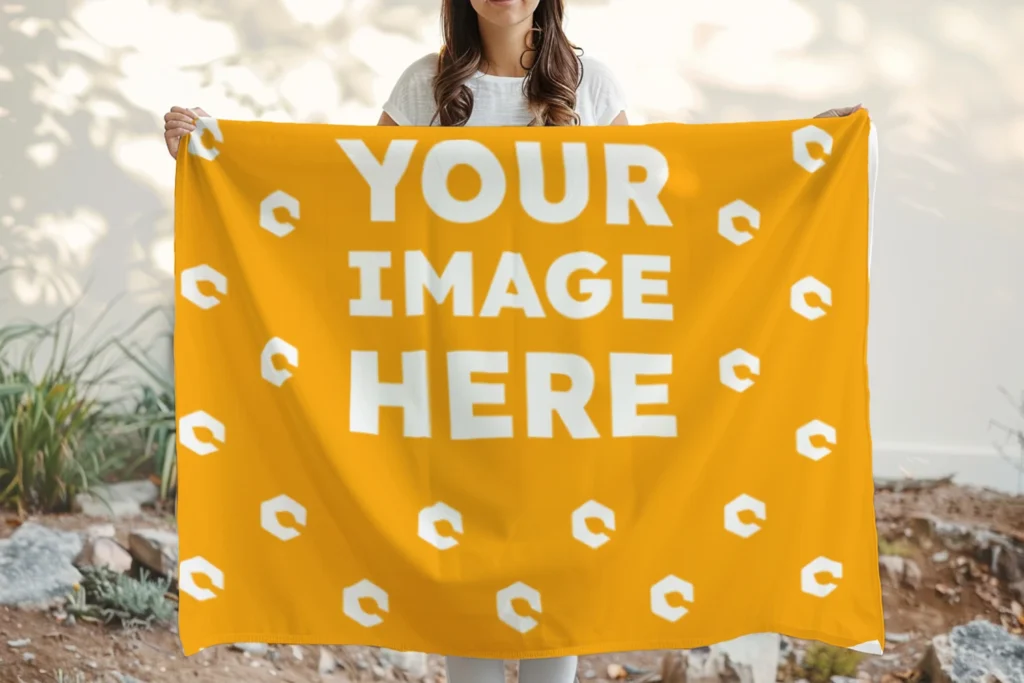 Orange Blanket Mockup Template
