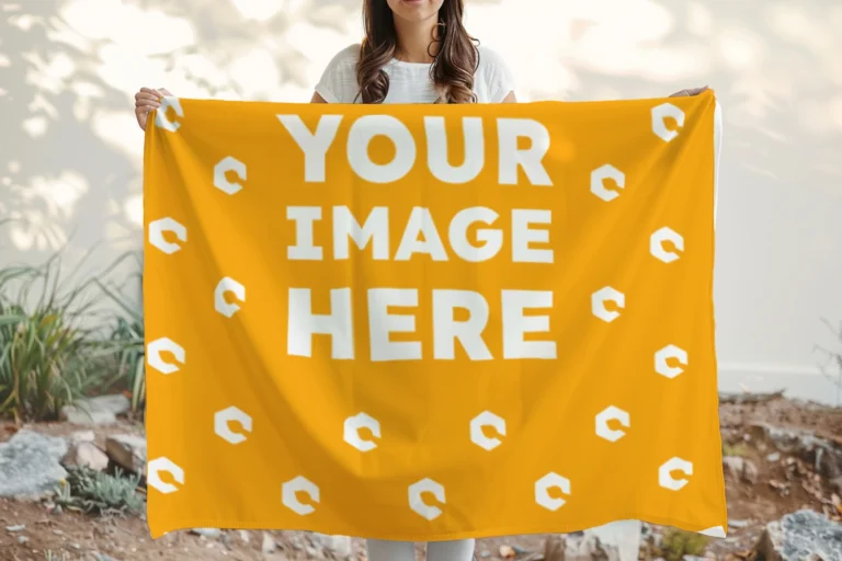 Orange Blanket Mockup Template