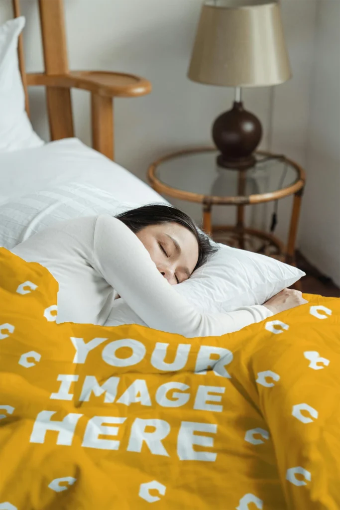 Orange Blanket Mockup Template