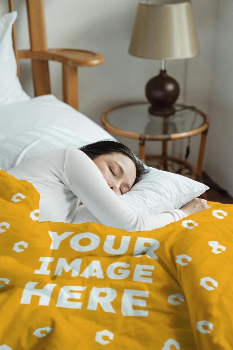 Orange Blanket Mockup Template