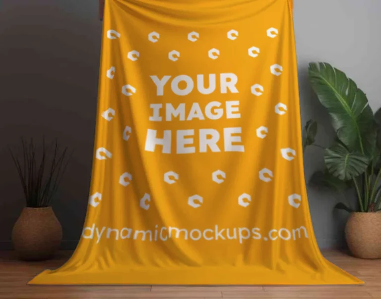 Orange Blanket Mockup Template