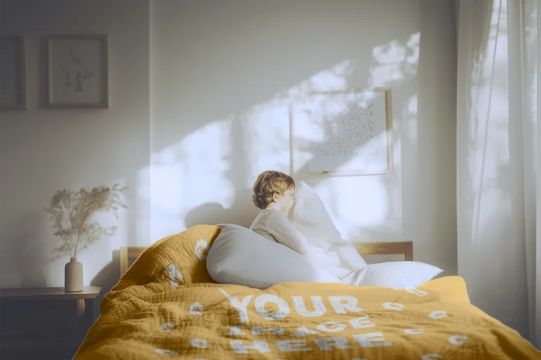 Orange Blanket Mockup Template