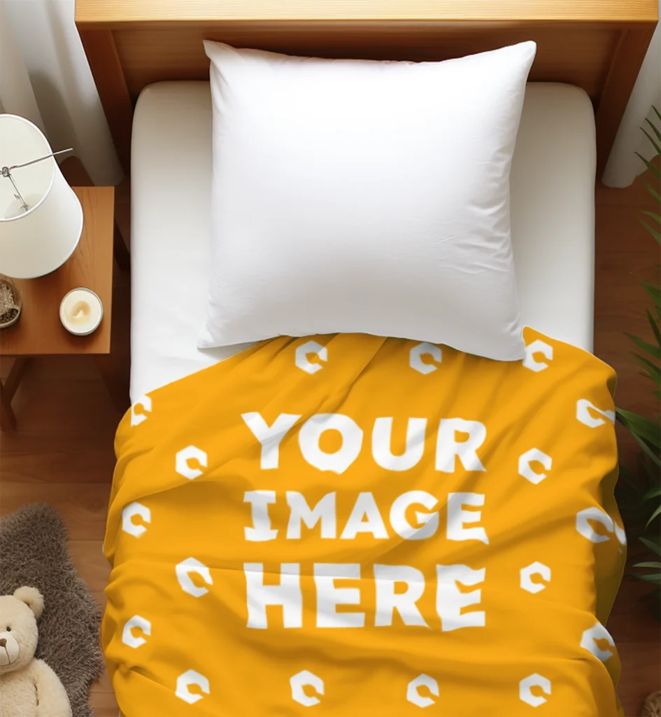 Orange Blanket Mockup Template