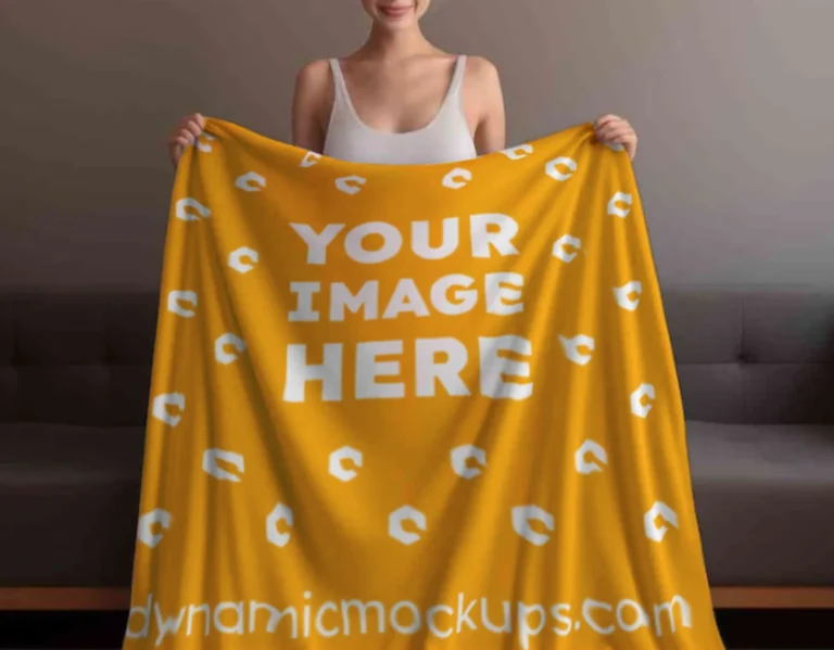 Orange Blanket Mockup Template