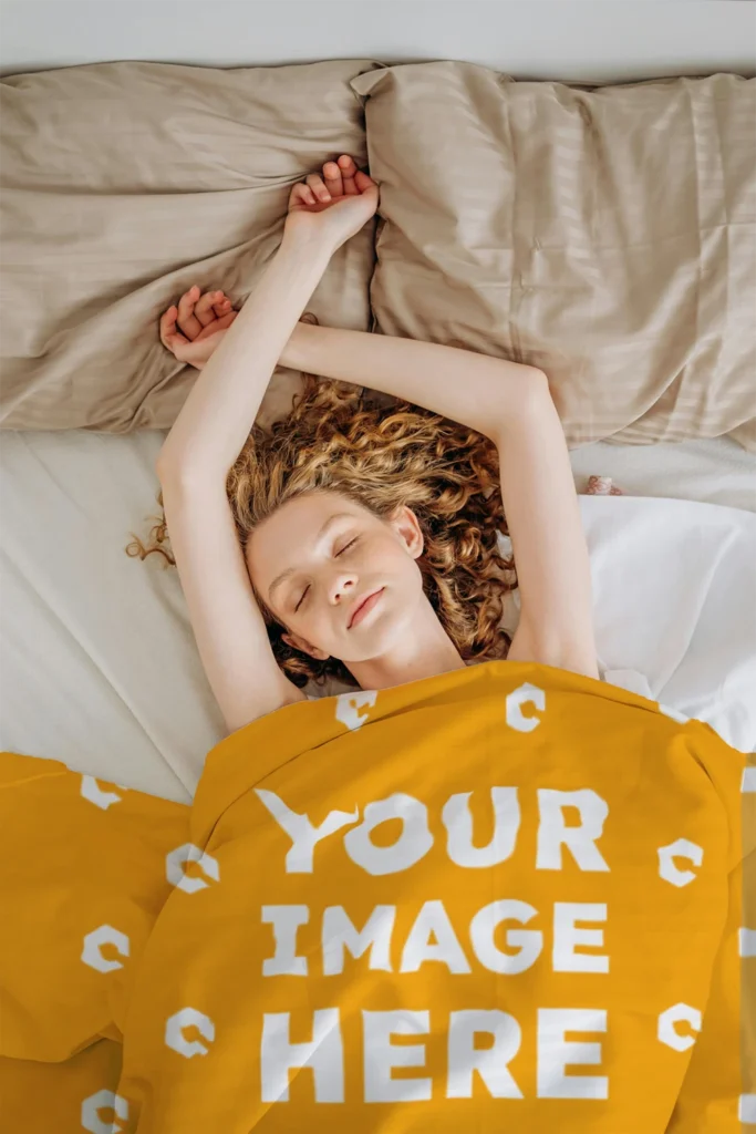 Orange Blanket Mockup Template