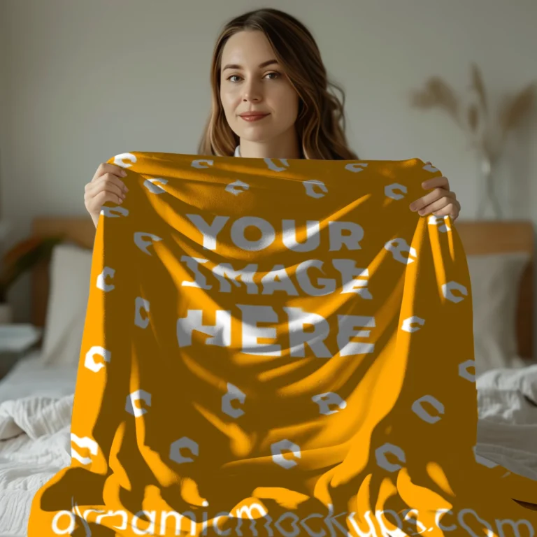 Orange Blanket Mockup Template