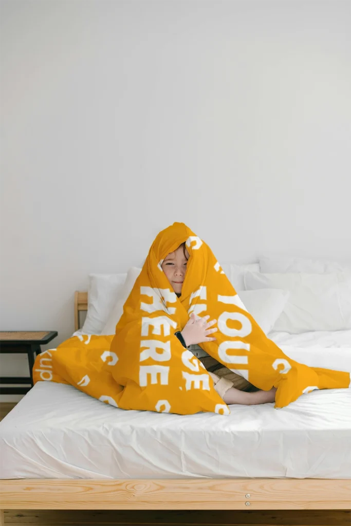 Orange Blanket Mockup Template