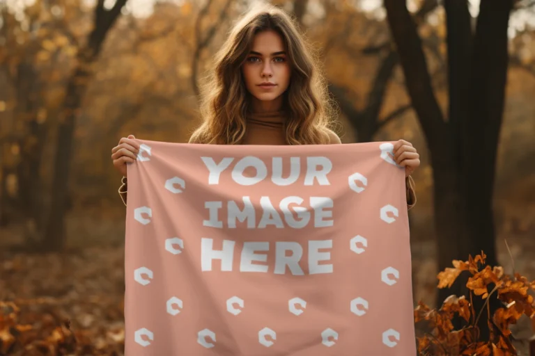 Peach Blanket Mockup Template