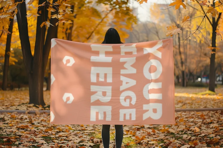 Peach Blanket Mockup Template