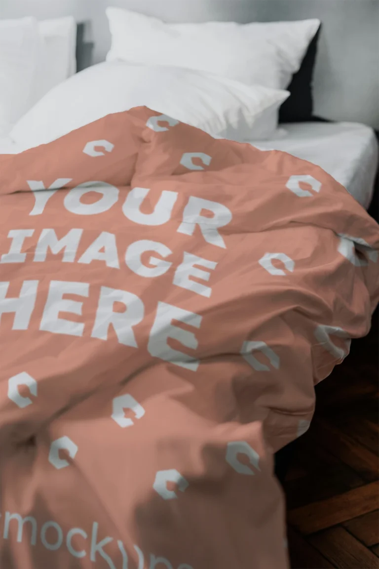 Peach Blanket Mockup Template