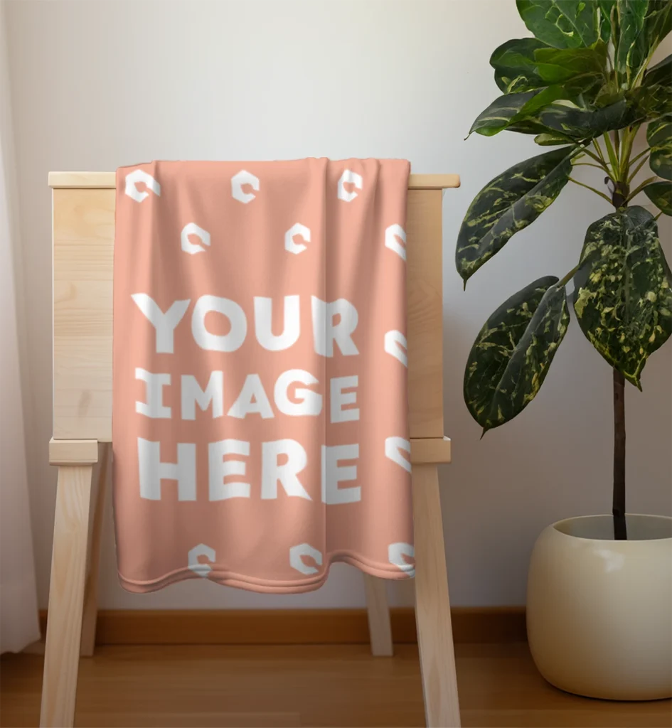 Peach Blanket Mockup Template