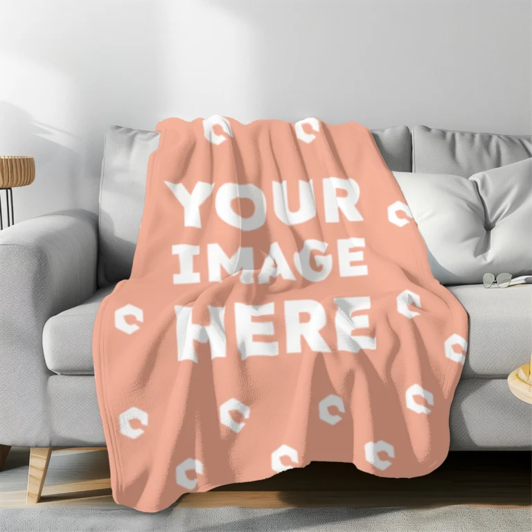 Peach Blanket Mockup Template