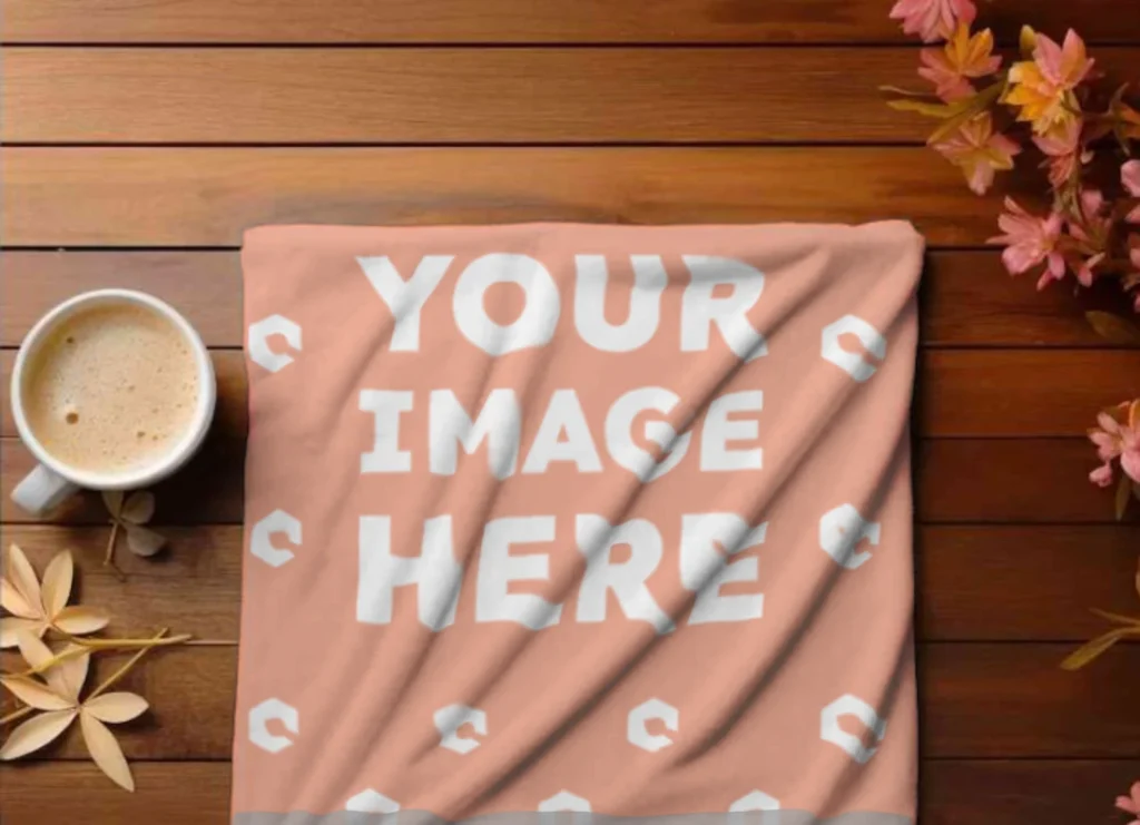 Peach Blanket Mockup Template