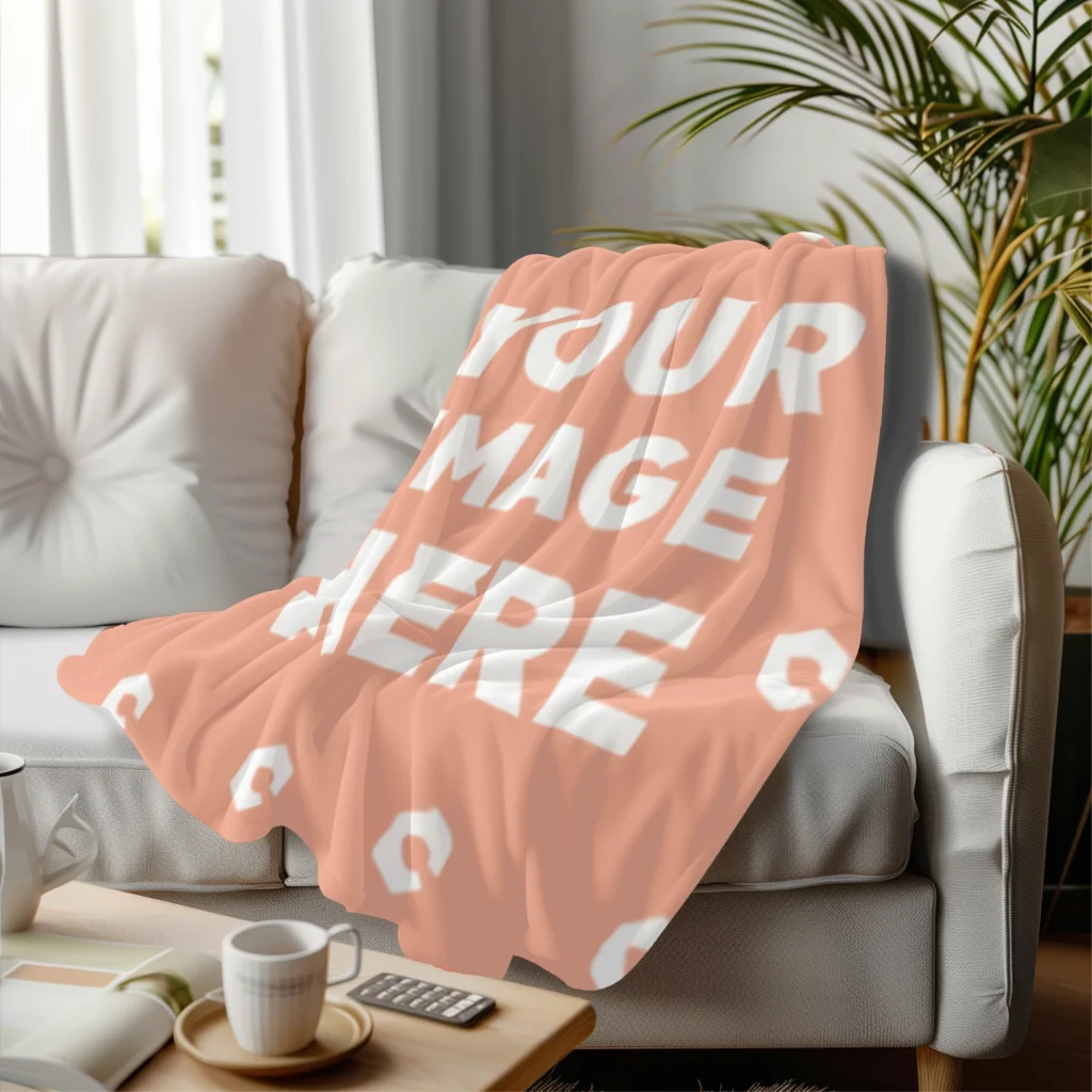 Peach Blanket Mockup Template
