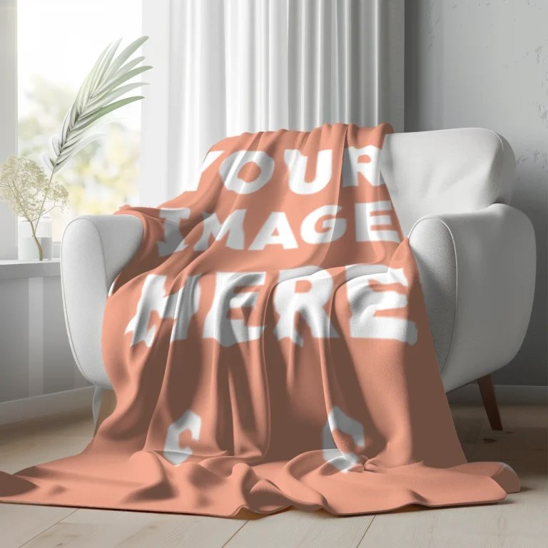 Peach Blanket Mockup Template