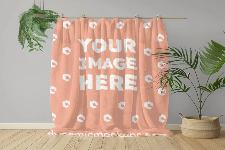 Peach Blanket Mockup Template