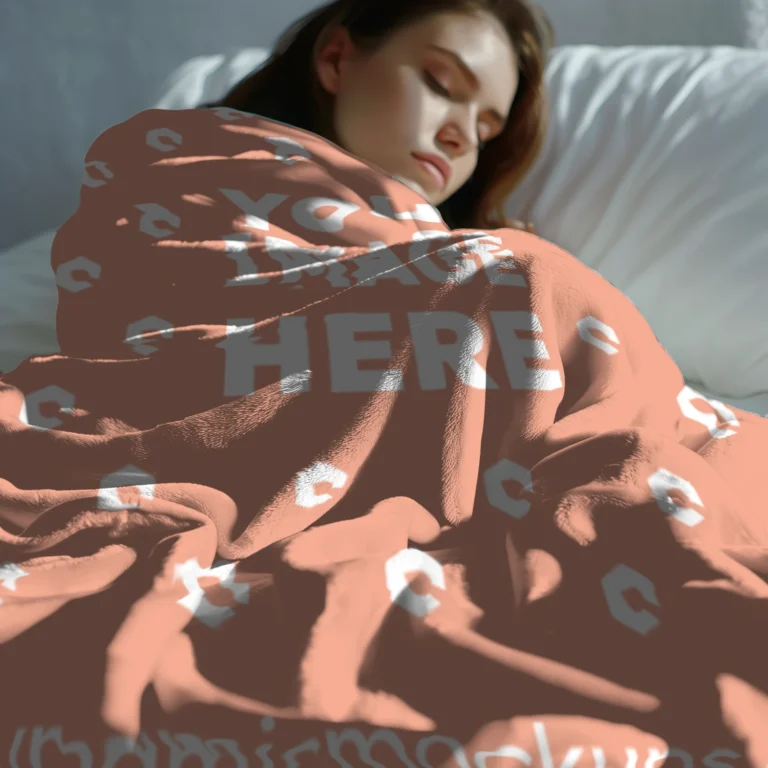 Peach Blanket Mockup Template