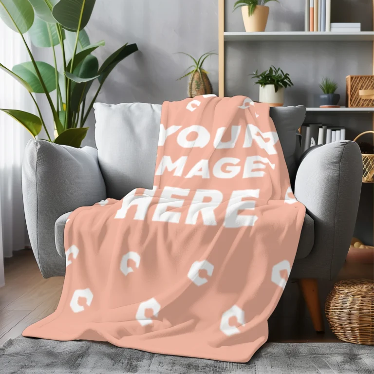 Peach Blanket Mockup Template