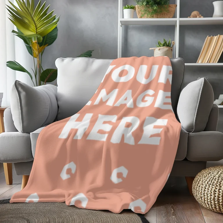 Peach Blanket Mockup Template