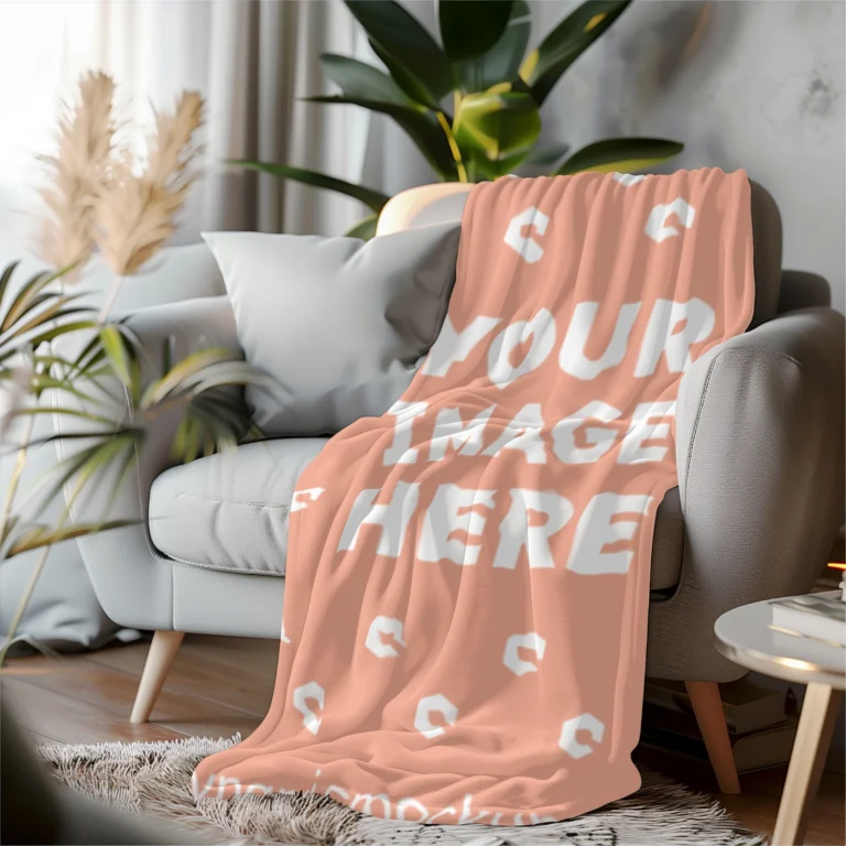 Peach Blanket Mockup Template