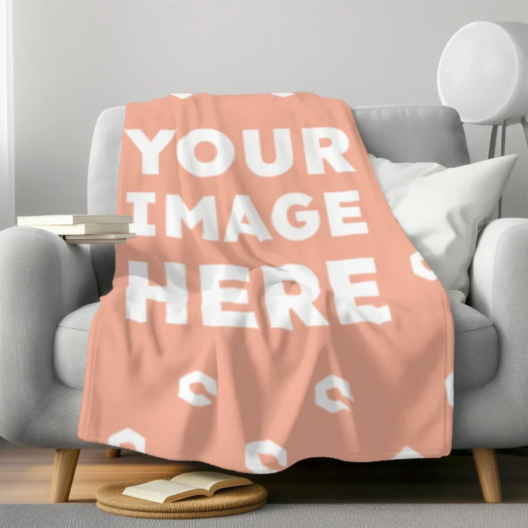 Peach Blanket Mockup Template