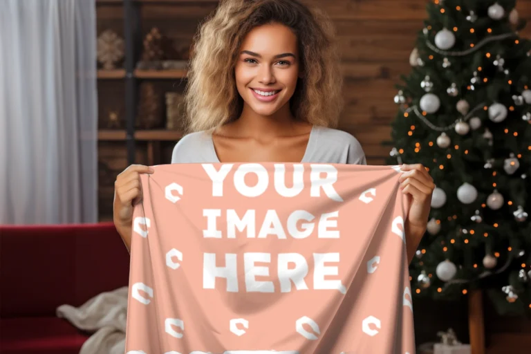 Peach Blanket Mockup Template