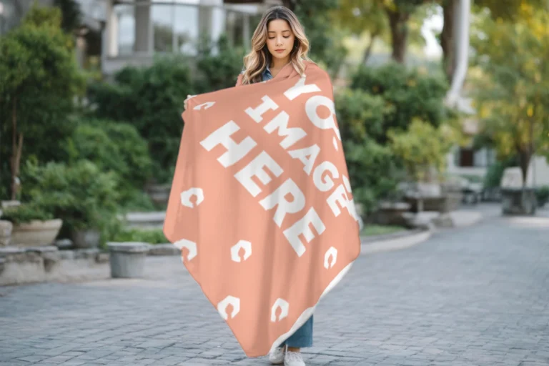 Peach Blanket Mockup Template