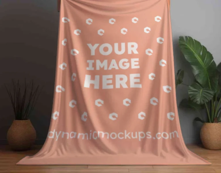 Peach Blanket Mockup Template