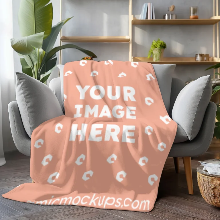 Peach Blanket Mockup Template