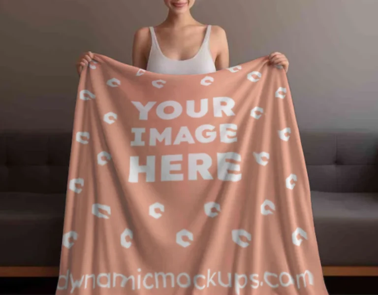 Peach Blanket Mockup Template