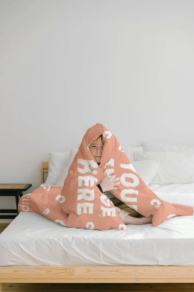 Peach Blanket Mockup Template