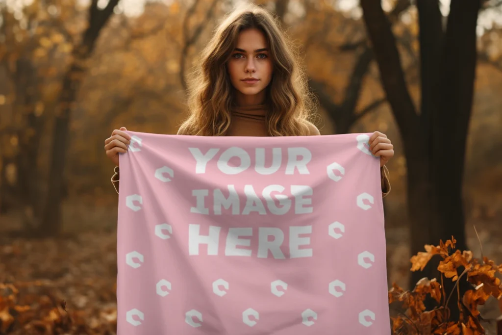 Pink Blanket Mockup Template