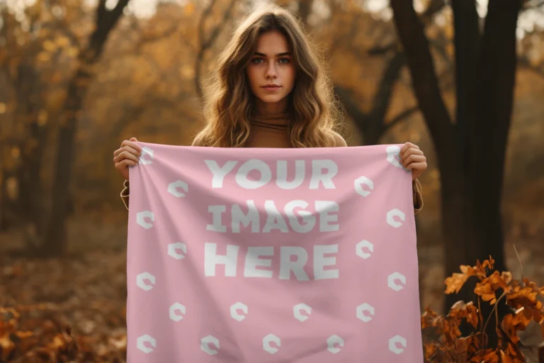 Pink Blanket Mockup Template