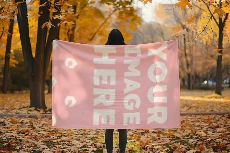 Pink Blanket Mockup Template