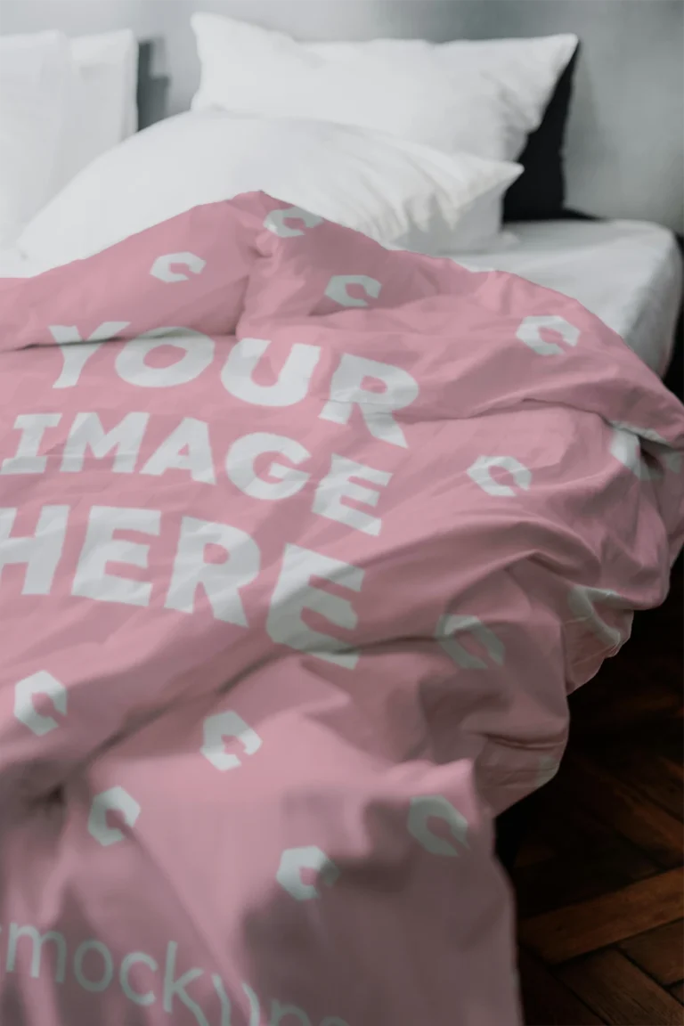 Pink Blanket Mockup Template